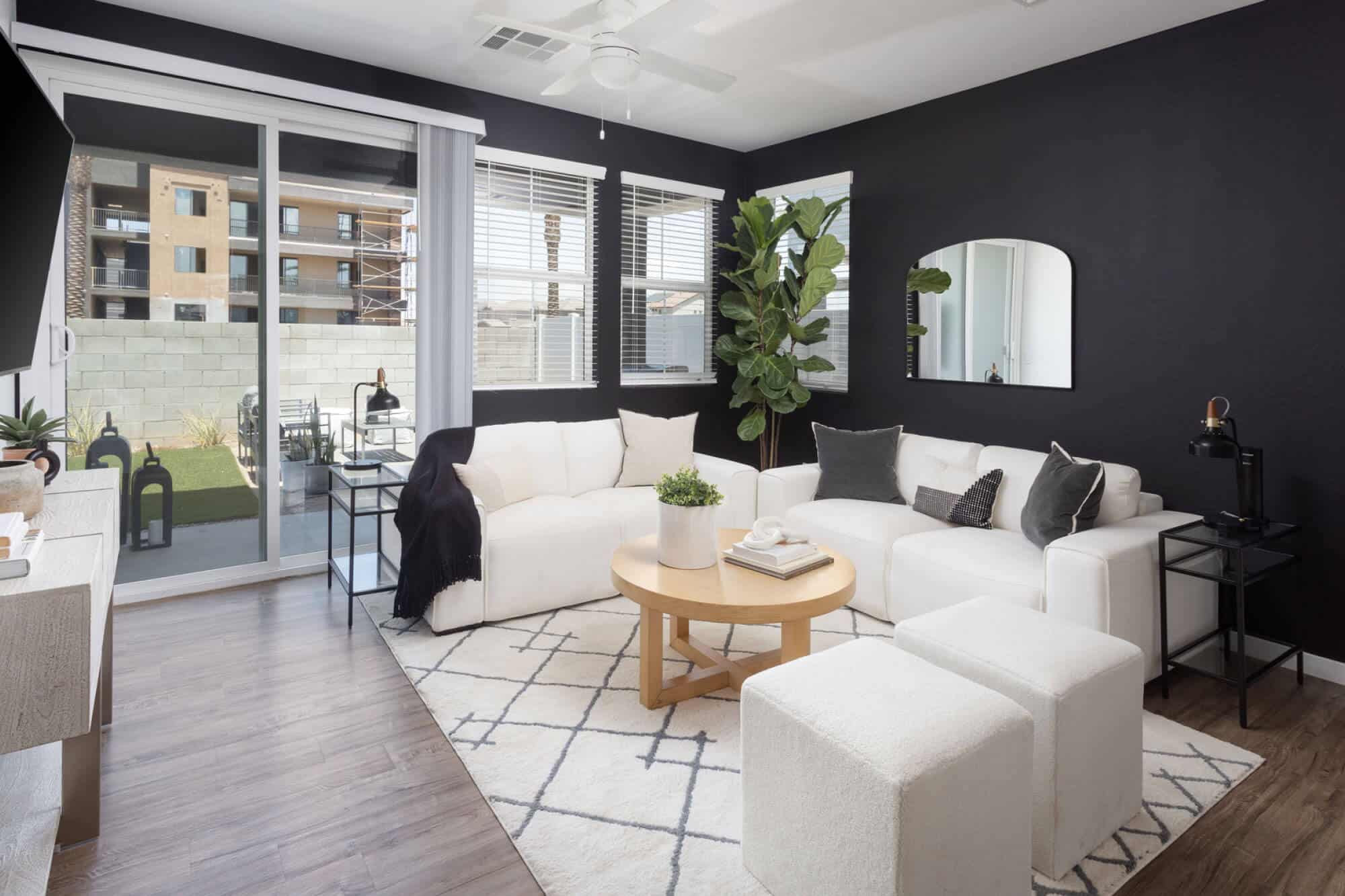 Representative model home interior living room
