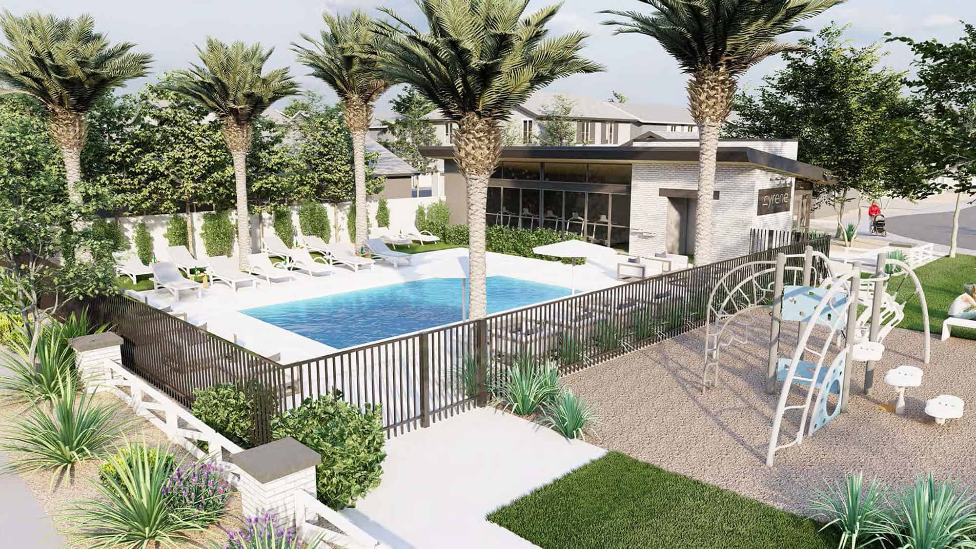 Rendering of community pool at Cyrene at Skyline